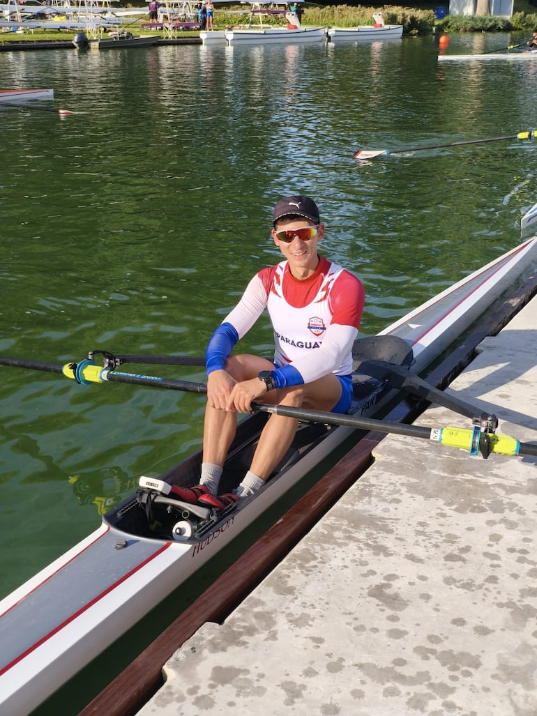 Matías Ramírez, en el Mundial de Remo.