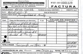 Una de las tantas facturas emitidas por la empresa de María Liz Fleitas a la municipalidad de Ñemby. La empresaria fue condenada por obras fantasmas en la Cordillera.