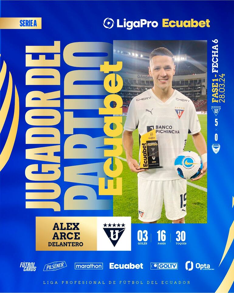 Arce fue elegido la figura del partido