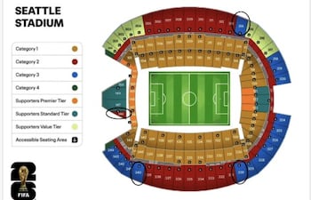 Ilustración publicada por The Athletic, del Mapa de venta de las entradas para el Mundial 2026.