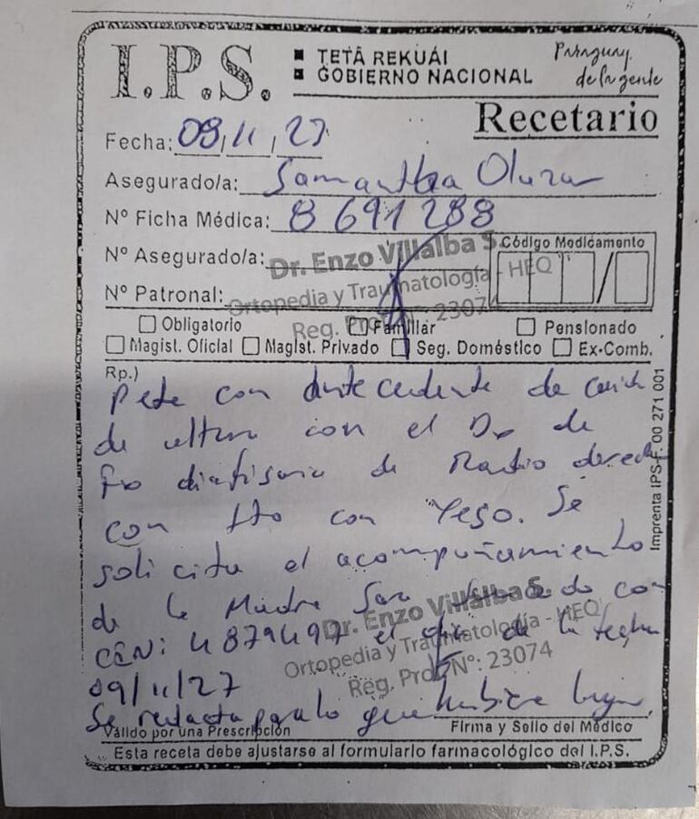 Presunta negligencia médica.