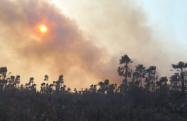 Incendio en Fuerte Olimpo, departamento de Alto Paraguay.