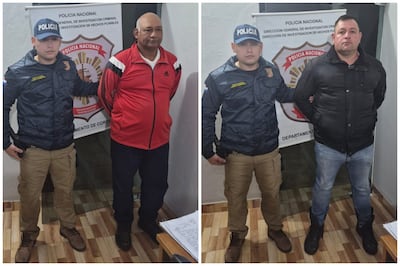 José Cuevas Yegros y Ramón Leonardo Bogado Agüero, detenidos en Emboscada por el asalto en Santa Rita.