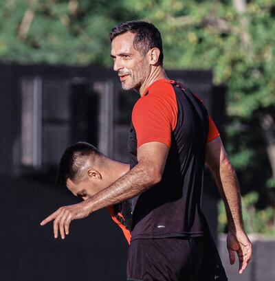 Roque Luis Santa Cruz Cantero (43 años), autor del primer gol.