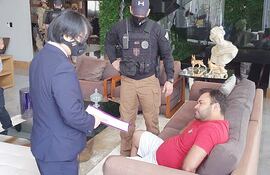 Julio César Duarte Servián, dueño de Zafra Cambios de Pedro Juan, en ocasión de su aprehensión en setiembre del 2020.