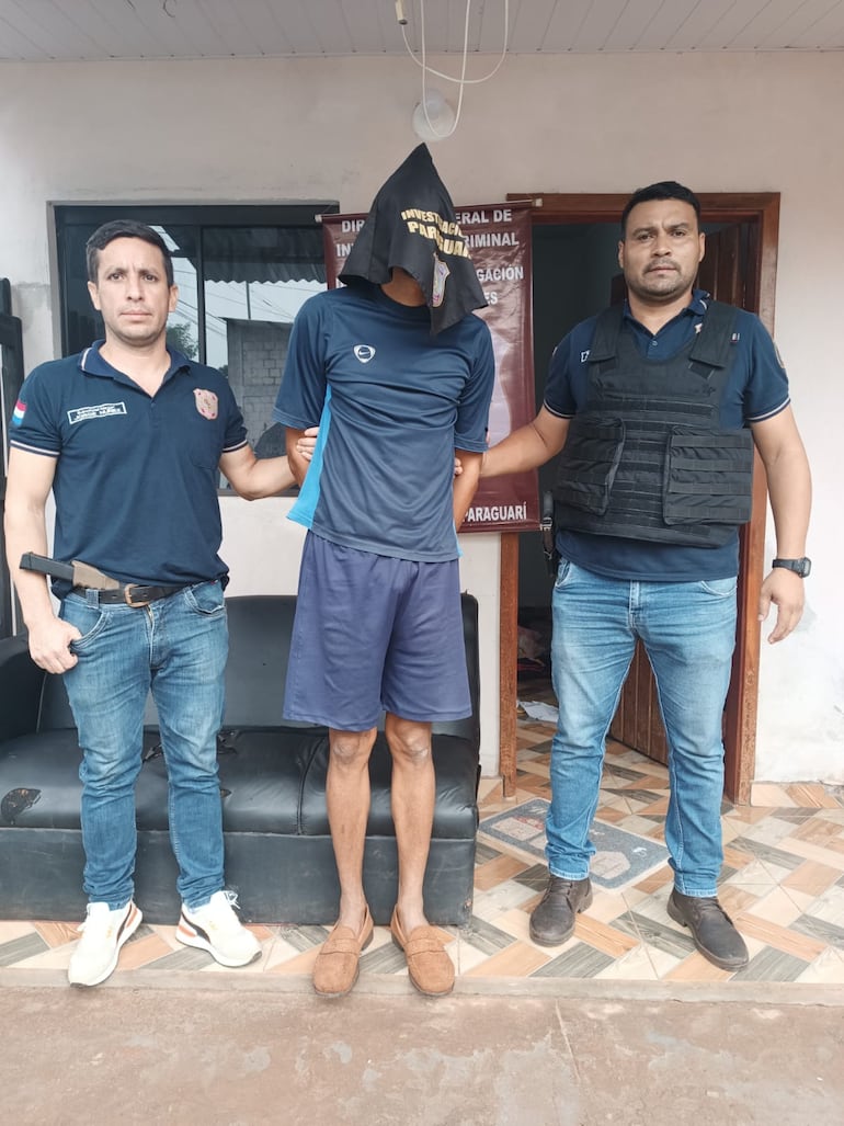 El detenido Hugo Arnaldo Vega Aquino, presunto asesino de su vecino Alberto Mendoza.