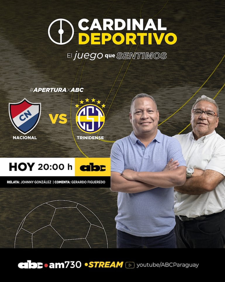 Nacional vs. Sportivo Trinidense, por ABC Cardinal 730 AM y ABC Paraguay en Youtube.