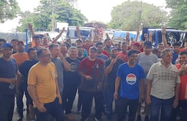 La manifestación es en el predio de la Aduana de Ciudad del Este.