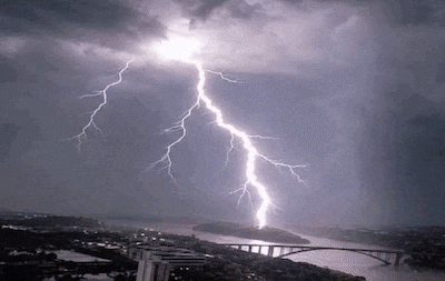 Gif tormenta en Ciudad del Este.