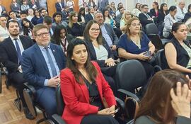 Emilce Retamozo (de rojo), en un evento del JEM.