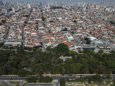 Vista aérea del parque Tiquatira en Sao Paulo, Brasil.
