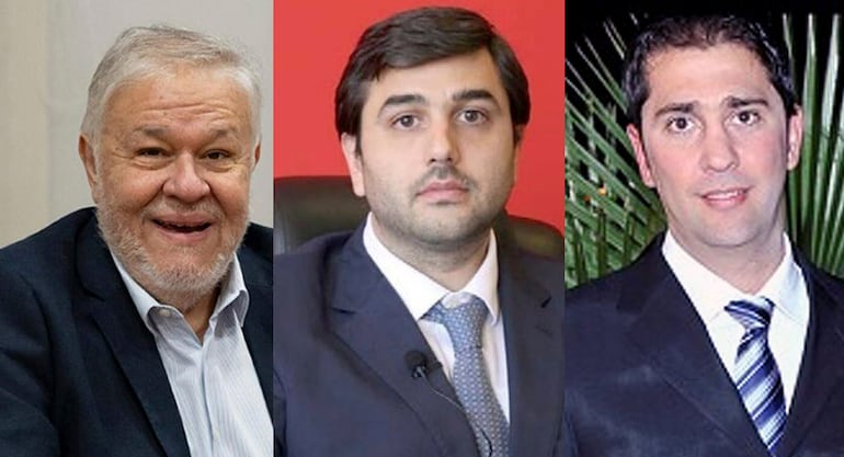 Jorge Brítez, presidente de IPS; Juan Carlos Pettengill, principal accionista de Consorcio Dylav, y Diego Marcelo Daud Orué, representante legal del consorcio Industrias Médicas.