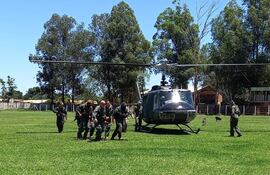 Miembros de la FTC, parte del CODI, siguen desplegados en la zona donde se produjo este domingo un enfrentamiento con presuntos miembros del EPP, en Amambay.