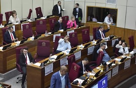 Sesión del Senado. Bloque colorado.