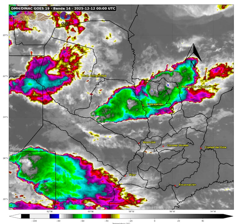 La Dirección de Meteorología e Hidrología (DMH) advierte lluvias intensas, vientos fuertes y posible caída de granizo.