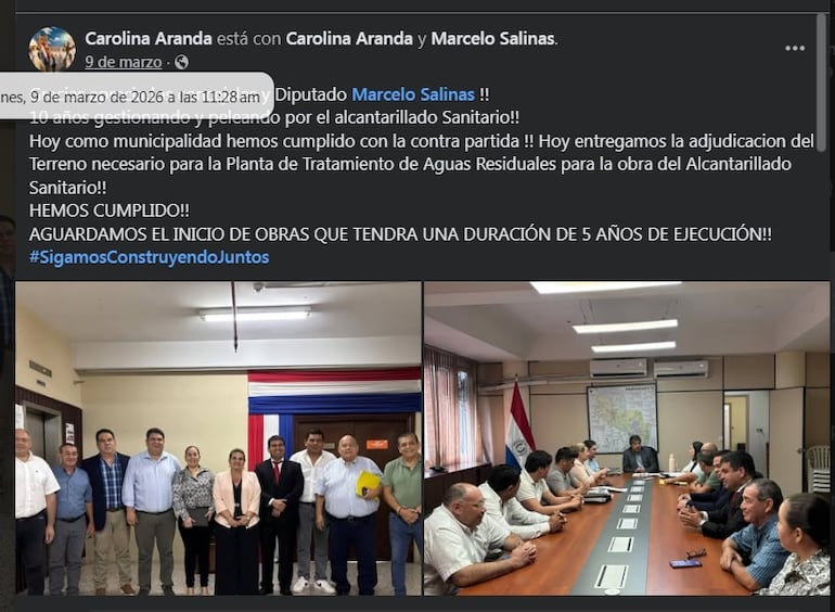 Hace apenas 4 meses la intendenta y concejales de Mariano Roque Alonso informaron al MOPC del terreno definitivo para la planta de tratamiento.