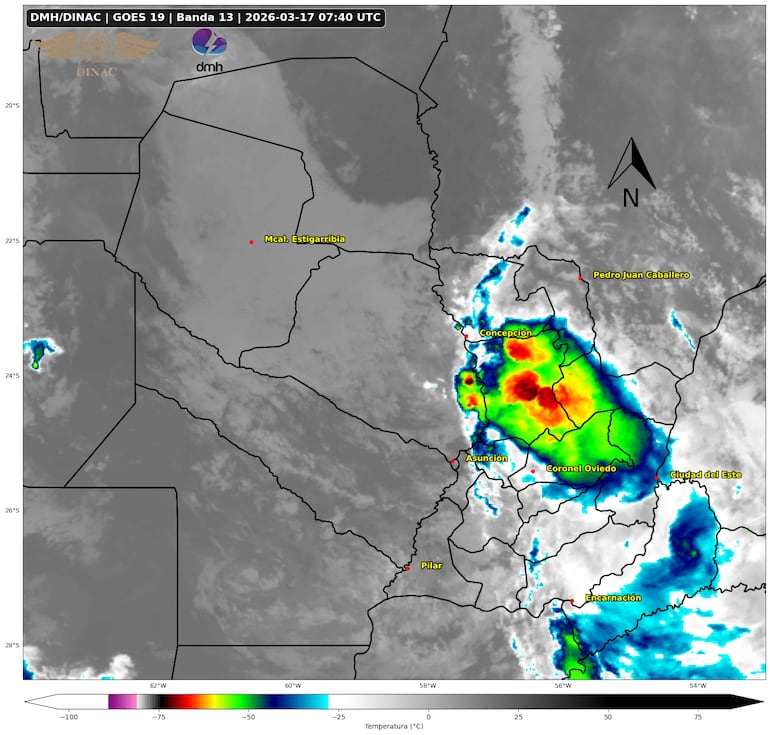 Zonas bajo alerta de tormentas esta mañana.