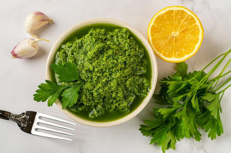Pesto de perejil.