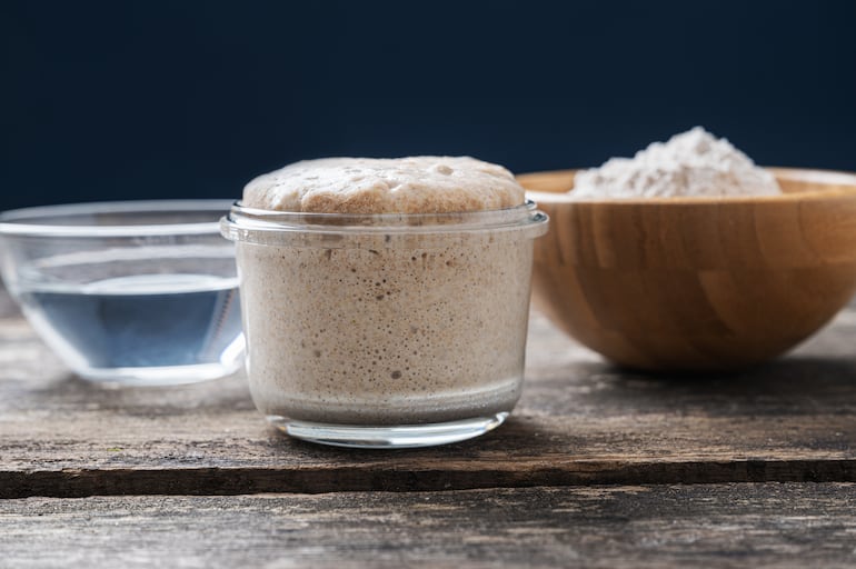 Concepto de pan de masa madre.