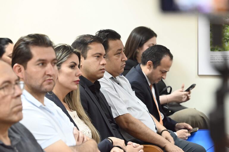 Algiunos de los procesado durante la audiencia de hoy. 