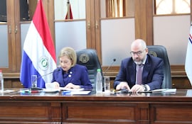 La vicepresidenta 1° Alicia Pucheta y el consejero Enrique Berni, sesionaron en forma presencial.