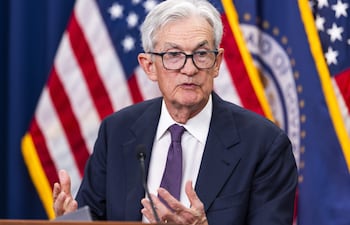 Jerome Powell speaks to reporters after the Feds decision to leave interest rates unchanged at the Federal Reserve in Washington, DC, USA, 29 April 2026. Although Powells term as Fed chair expires 15 May, Powell says he plans to stay on the board for an undetermined amount of time. EFE/EPA/JIM LO SCALZO