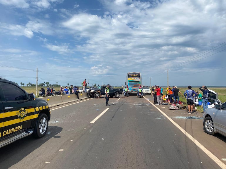 Accidente de tránsito ocurrido esta mañana en San José Ñu.