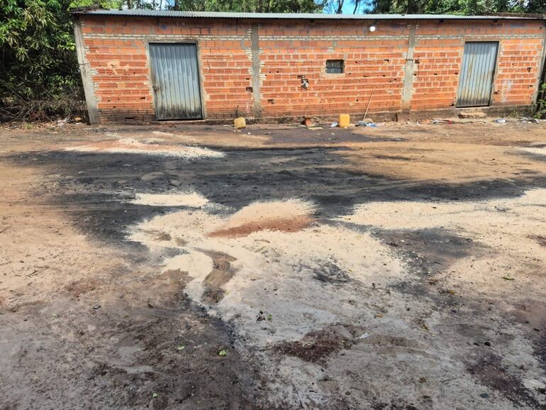 El lugar donde ocurrió la explosión durante el ordeño de combustible.