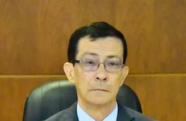 Imagen del juez Wilfrido Peralta durante la lectura de sentencia ayer.