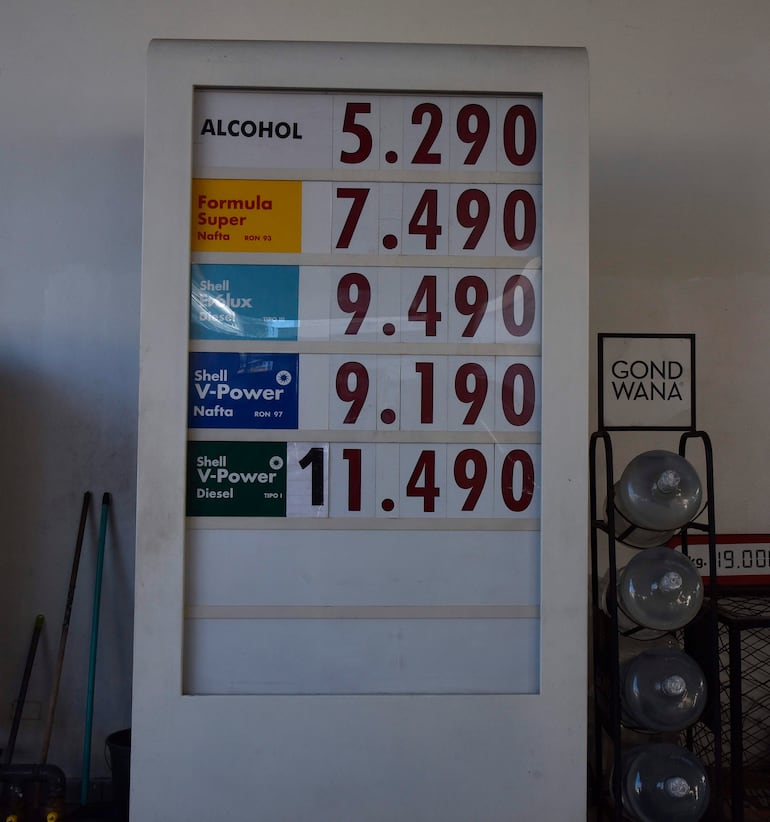 Fotos de Nuevos Precios del Combustibles Shell en Pte Franco y Ayolas.
