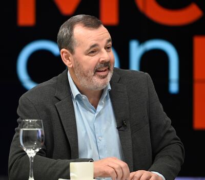 Carlos Dagoberto Carvallo Spalding, designado por el presidente de la República electo, Santiago Peña, como el futuro presidente del Banco Central del Paraguay, junto a Enrique Vargas Peña en el programa de ABC TV.