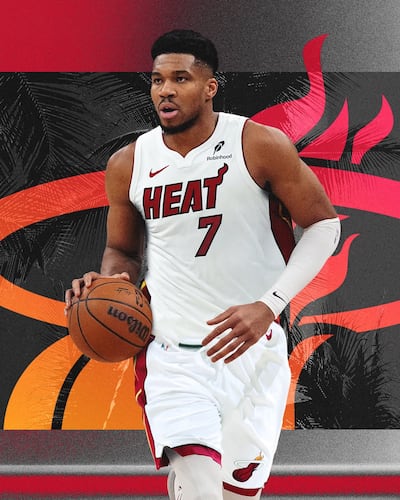 El griego Giannis Antetokounmpo (31 años) es nuevo jugador de los Miami Heat.