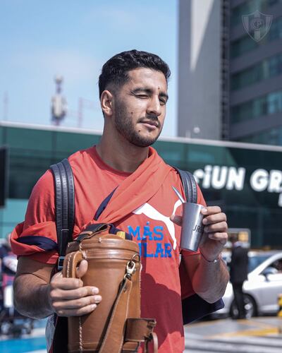 Cecilio Andrés Domínguez (29 años), uno de los goleadores de Cerro Porteño, ayer previo al viaje a Lima.