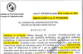 El IPS adjudicó el llamado a pesar de que firmas no tuvieron competencia en sus lotes respectivos.