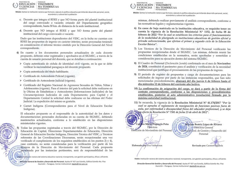 Por criterio del MEC, los docentes colocados en concurso tienen prioridad en la selección de cargos interinos.