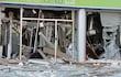 Daños causados por una explosión en una sede del banco GNB durante el asalto del martes en Santa Rita.