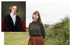 George Eliot (por Alexandre-Louis-François d'Albert-Durade) y Sally Rooney (foto de L. Brownlee)