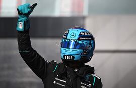 El ganador de la "pole" para la carrera sprint, el inglés George Russell, de Mercedes.