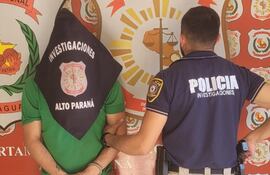 Rolando Ariel Cáceres Martínez, supuesto empleado infiel detenido.