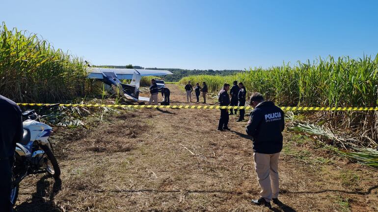 La avioneta se desplomó en medio de un cañaveral de Paso Yobái, en Iturbe.