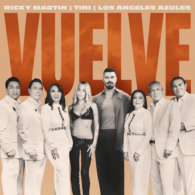 Portada del sencillo "Vuelve" de Ricky Martin junto a TINI y Los Ángeles Azules, que ya está en las plataformas digitales.