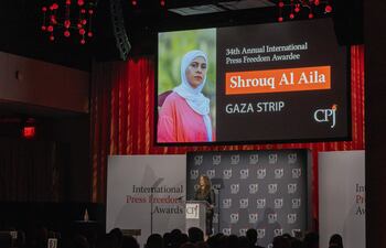 Entrega de los premios CPJ 2024 International Press Freedom Awards en Nueva York (Estados Unidos). EFE/ Ángel Colmenares