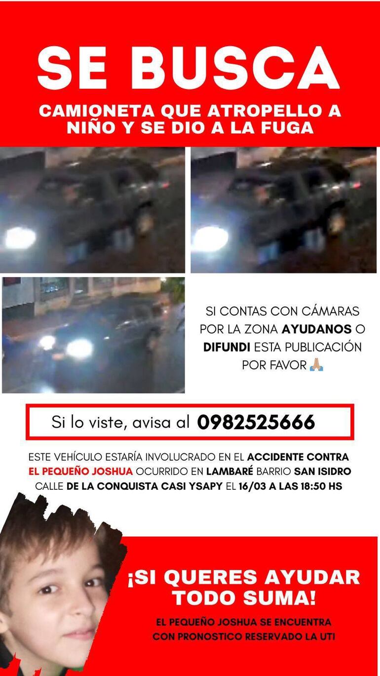 Buscan a conductor que atropelló a un niño y huyó en Lambaré