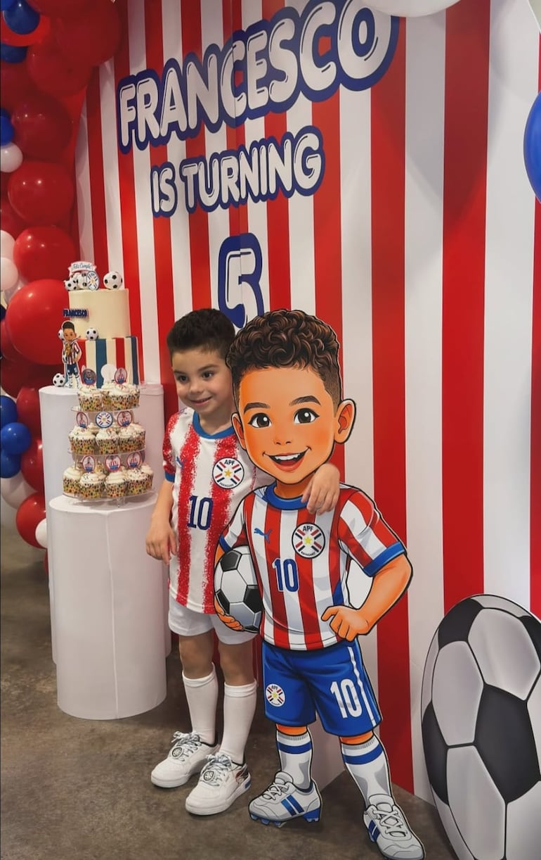 El dulce cumpleañero Francesco Almirón Notto. (Captura de la historia de Instagram de Alexia Notto)
