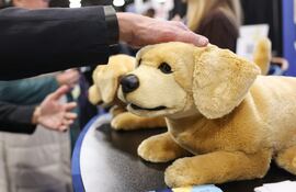 El robot perro autónomo hiperrealista de Tombot Inc., compañero para personas mayores y quienes no pueden tener un perro, se presentó durante el CES, antes del Consumer Electronics Show (CES) en Las Vegas, Nevada.
