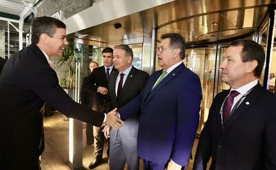 Presidente de la República, Santiago Peña, a su llegada a Nueva York.