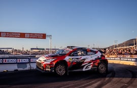 Alejandro Galanti y Marcelo Toyotoshi (Toyota GR Yaris Rally2) se midieron a Diego Domínguez Bejarano y Rogelio Peñate, con un auto similar, en la misma tanda.