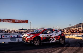 Alejandro Galanti y Marcelo Toyotoshi (Toyota GR Yaris Rally2) se midieron a Diego Domínguez Bejarano y Rogelio Peñate, con un auto similar, en la misma tanda.