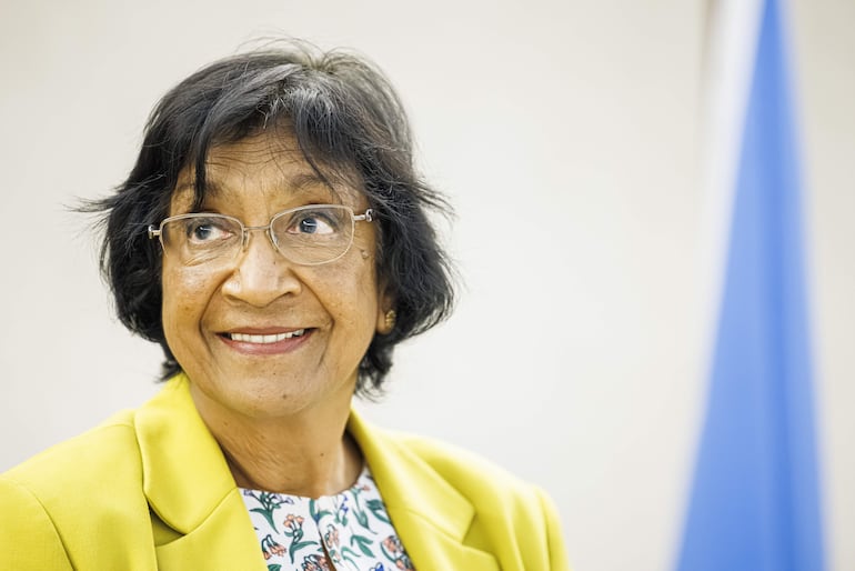 La jurista sudafricana Navi Pillay, defensora de los derechos humanos, fue galardonada con el Premio Nobel de la Paz 2026 por "sus esfuerzos para promover la paz y el derecho internacional". (Noruega, Suiza, Ginebra) EFE/EPA/VALENTIN FLAURAUD