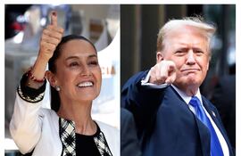 Combo de fotografías que muestra a la ganadora de las elecciones presidenciales en México, Claudia Sheinbaum (i), y el presidente electo de Estados Unidos, Donald Trump.